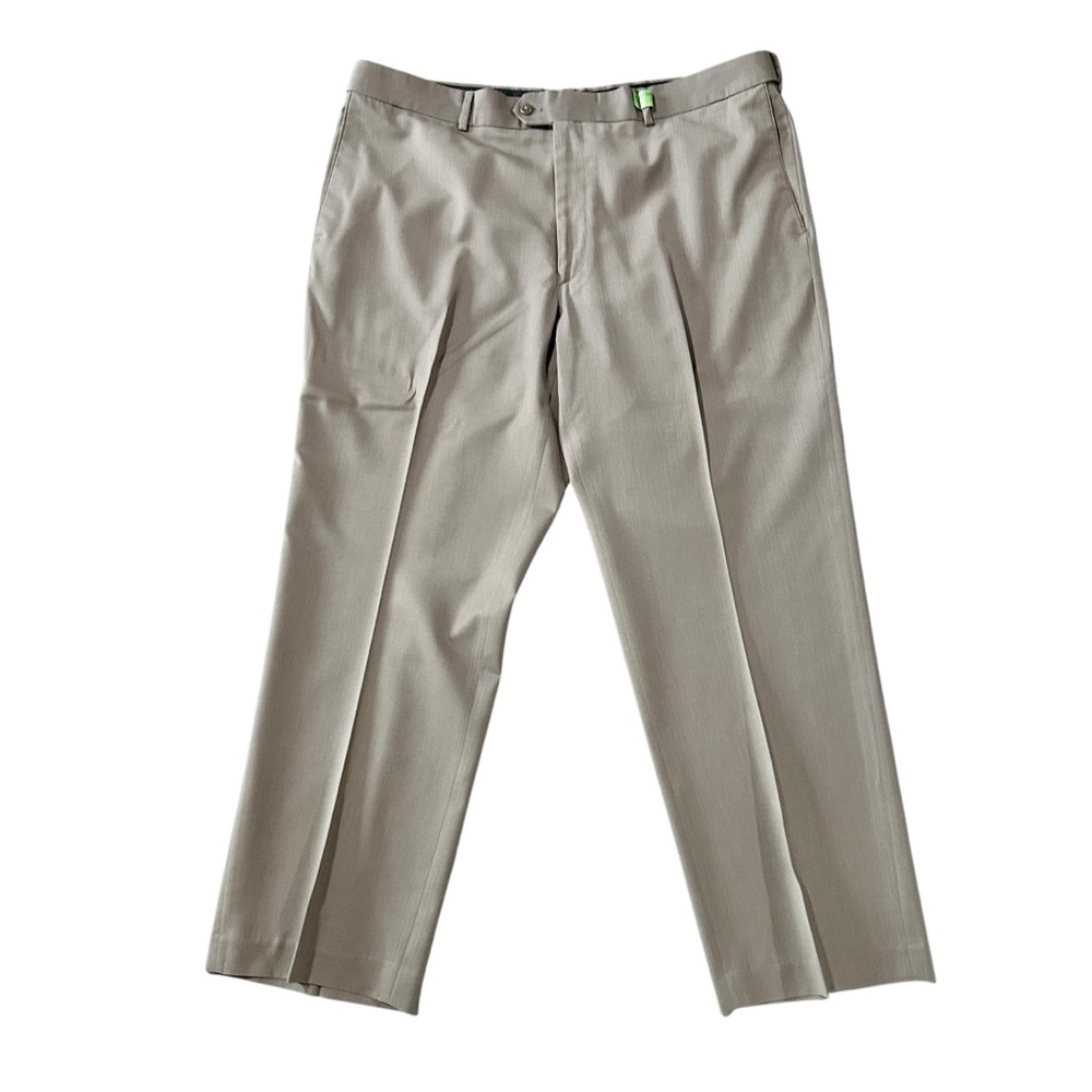 Stafford Classic Fit Wool Blend Flat Front Dress Pants in Brown - 42 x 30